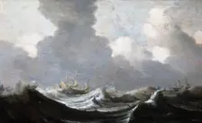 Four Vessels Running Before a Gale, 1630. Artist: Mulier, Pieter, the Elder (ca 1610-1659)