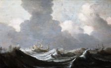 Four Vessels Running Before a Gale, 1630. Artist: Mulier, Pieter, the Elder (ca 1610-1659)