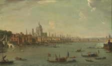 Four views of London: The Thames looking towards St. Pauls. Artist: Joli, Antonio (1700-1777)