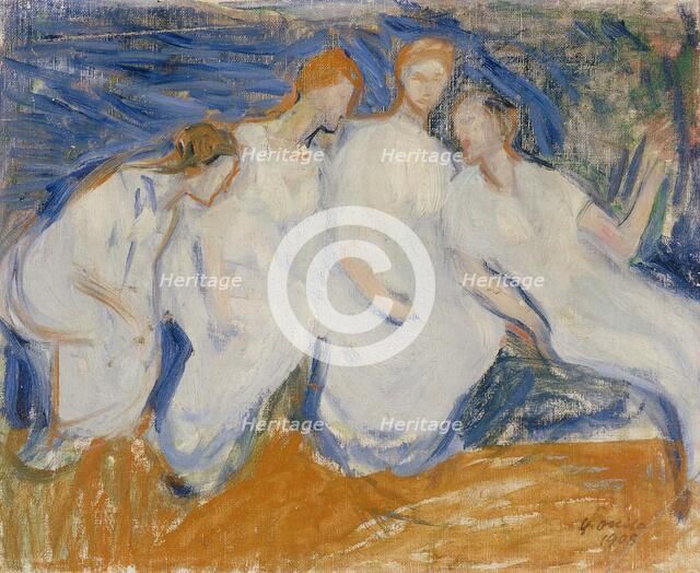 Four Women, 1908. Creator: Yrjö Aleksander Ollila.