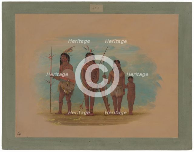 Four Xingu Indians, 1854/1869. Creator: George Catlin.