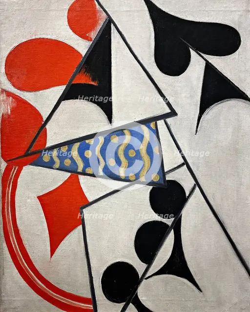 Four Aces. Simultaneous Representation, 1915. Creator: Rozanova, Olga Vladimirovna (1886-1918).