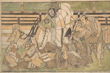 Four Actors in Unidentified Roles, late 18th century. Creator: Shunsho
