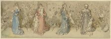 Four allegorical female figures, 1875. Creator: Wilhelm Busch