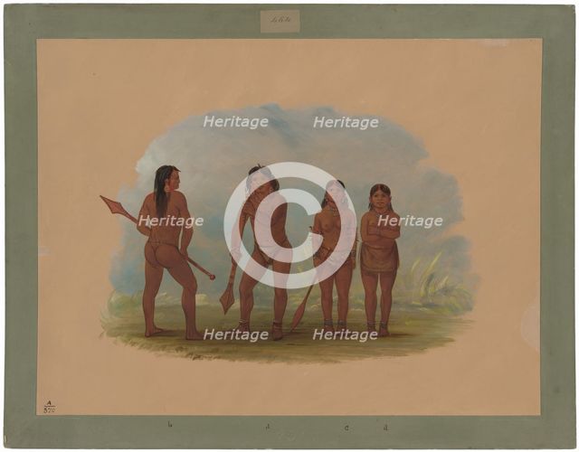 Four Angustura Indians, 1854/1869. Creator: George Catlin.