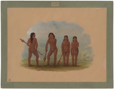 Four Angustura Indians, 1854/1869. Creator: George Catlin