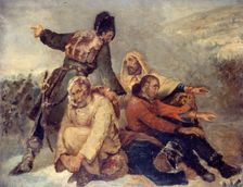 Four army soldiers confused, c1826. Creator: Ary Scheffer