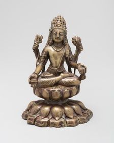 Four-Armed Bodhisattva Avalokiteshvara Seated in Lotus Position (Padmasana), 8th/9th century. Creator: Unknown