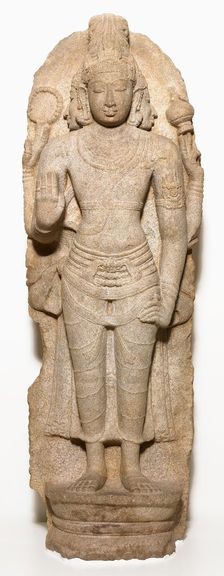 Four-Armed God Brahma Standing in Frontal Posture (Samabhanga), 10th century. Creator: Unknown