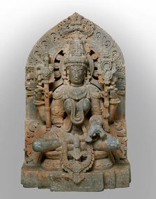Four-Armed Sarasvati, Goddess of Learning, Seated in Lotus Position..., Hoysala period, 12th cent. Creator: Unknown