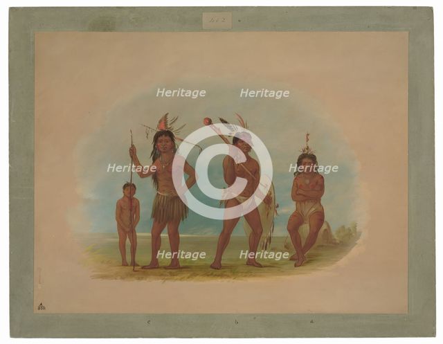 Four Arowak Indians, 1854/1869. Creator: George Catlin.