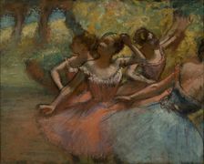 Four Ballet Dancer on Stage , 1885-1890. Creator: Degas, Edgar (1834-1917)
