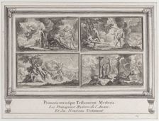 Four Biblical scenes: the main mysteries of the Old and New Testaments (Les principau..., 1680-1728. Creator: Charles-Louis Simonneau