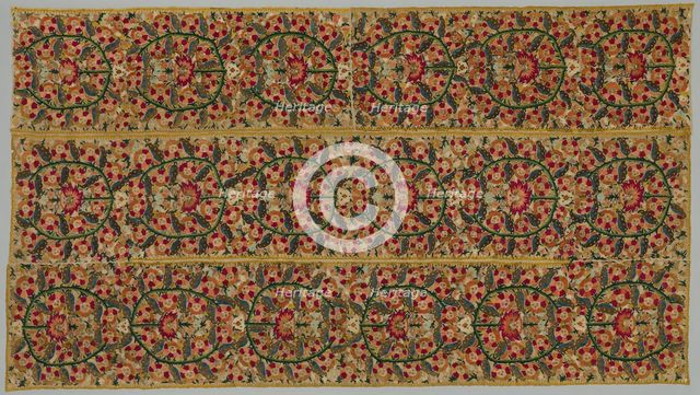 Four Borders from a Bedspread, 1700s. Creator: Unknown.