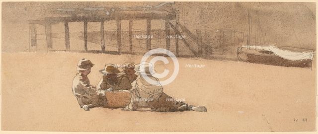 Four Boys on a Beach, 1873. Creator: Winslow Homer.