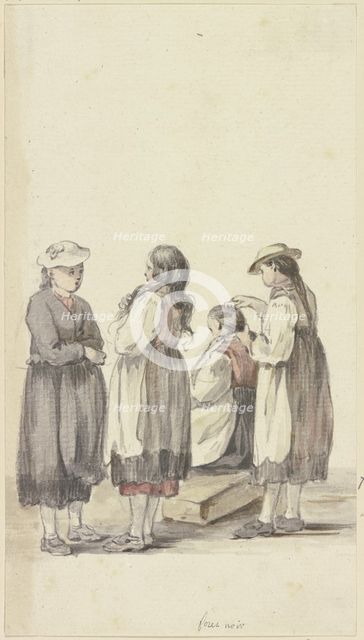 Four Black Forest peasant girls, c1771-1772. Creator: Georg Melchior Kraus.
