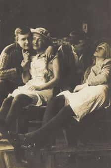 Four British prisoners of war at a prisoner of war camp in Cottbus...(between 1915 and 1918?). Creator: Unknown