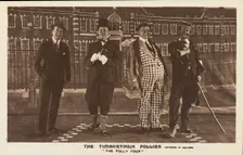 Four British prisoners of war, posing for "The Timbertown Follies", at a prisoner..., [1910-1919?]. Creator: Unknown