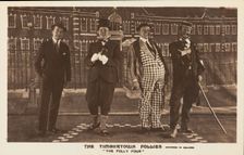 Four British prisoners of war, posing for "The Timbertown Follies", at a prisoner..., [1910-1919?]. Creator: Unknown