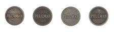 Four buttons from a Pullman Porter uniform, early-mid 20th century. Creator: Scovill Mfg. Co.