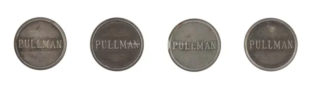 Four buttons from a Pullman Porter uniform, early-mid 20th century. Creator: Scovill Mfg. Co..