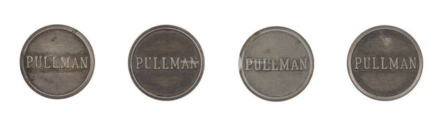 Four buttons from a Pullman Porter uniform, early-mid 20th century. Creator: Scovill Mfg. Co..