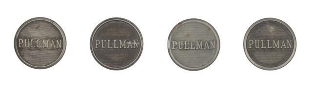Four buttons from a Pullman Porter uniform, early-mid 20th century. Creator: Scovill Mfg. Co..