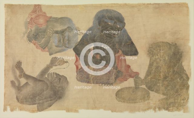 Four Captive Demons, 1470-1500. Creator: Unknown.