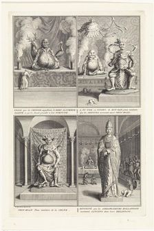 Four Chinese gods, 1728. Artist: Picart, Bernard (1673–1733)
