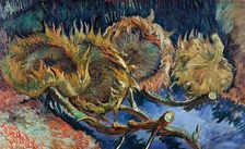 Four cut sunflowers, 1887. Creator: Gogh, Vincent, van (1853-1890)