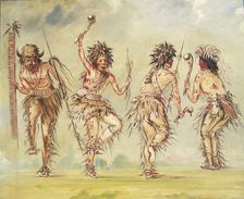 Four Dancers, 1843-1844. Creator: George Catlin