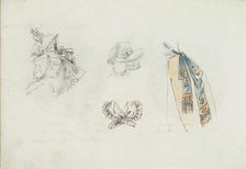 Four Designs of Costume Accessories, ca. 1785-90. Creator: Anon