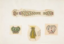 Four Designs for Vases, 19th century. Creator: Anon
