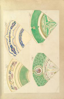 Four Designs for Decorated Plates, 1845-55. Creator: Alfred Crowquill