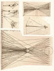 Four diagrams illustrating the theory of light and shade, c1472-c1519 (1883). Artist: Leonardo da Vinci