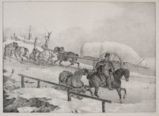 Four Diverse Subjects: Wagon climbing a Hill. Creator: Théodore Géricault (French, 1791-1824)