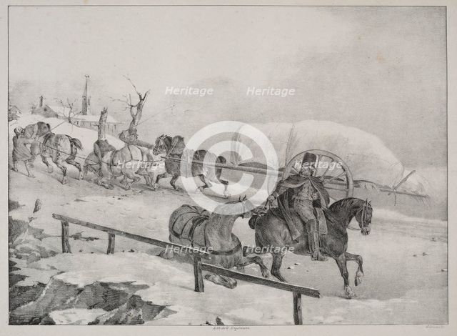 Four Diverse Subjects: Wagon climbing a Hill. Creator: Théodore Géricault (French, 1791-1824).