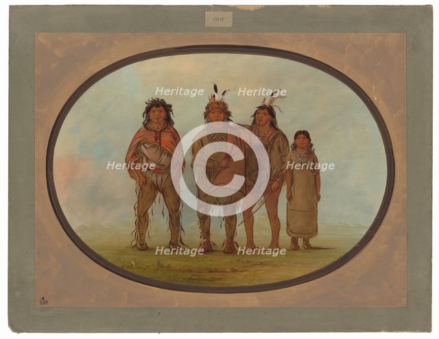 Four Dogrib Indians, 1855/1869. Creator: George Catlin.