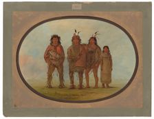 Four Dogrib Indians, 1855/1869. Creator: George Catlin