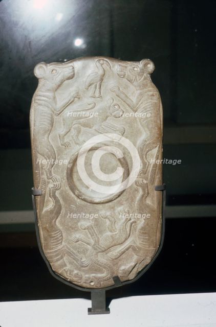 Four Dogs Palette, Ancient Egyptian, late 4th millennium BC Artist: Unknown.