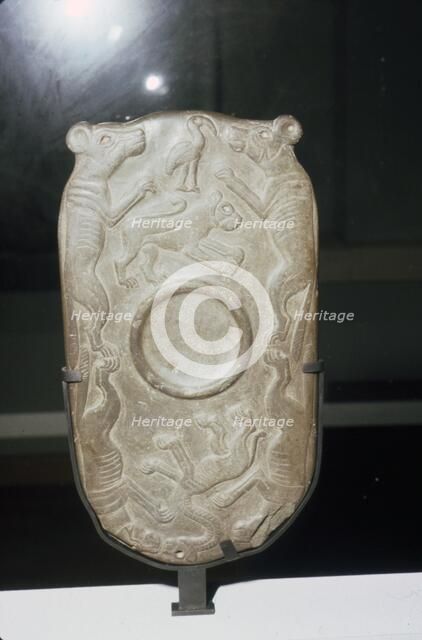 Four Dogs Palette, Ancient Egyptian, late 4th millennium BC Artist: Unknown.