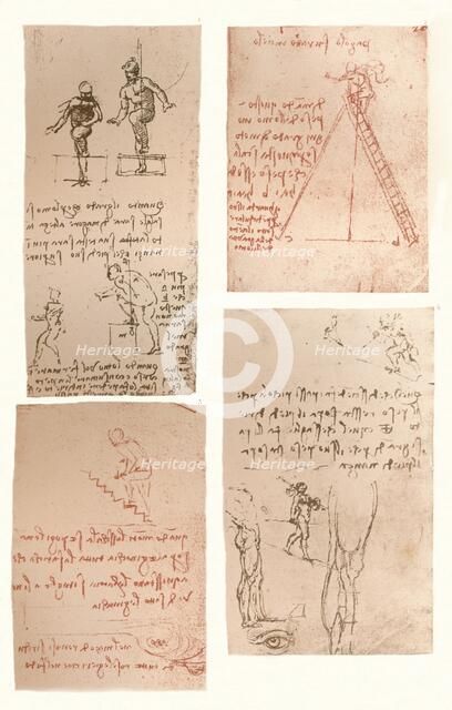Four drawings illustrating the theory of the movements of the human figure, c1472-c1519 (1883). Artist: Leonardo da Vinci.