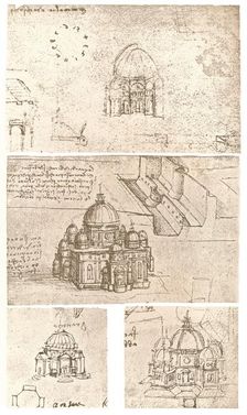 Four drawings of ecclesiastical architecture, c1472-c1519 (1883). Artist: Leonardo da Vinci