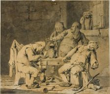 Four Drunken Peasants at Table, n.d. Creator: Unknown
