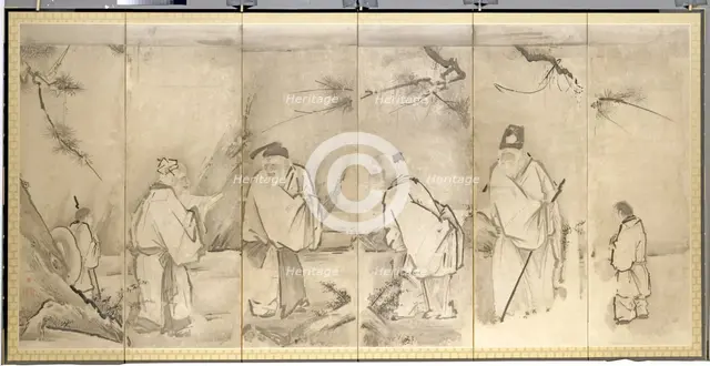 Four Elders of Mt. Shang, 1600s. Creator: Kano Tan?y? (Japanese, 1602-1674).