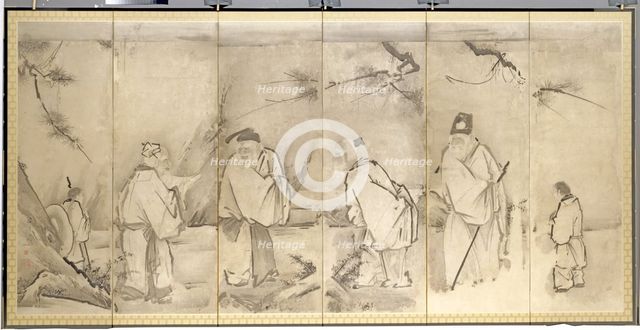 Four Elders of Mt. Shang, 1600s. Creator: Kano Tan?y? (Japanese, 1602-1674).