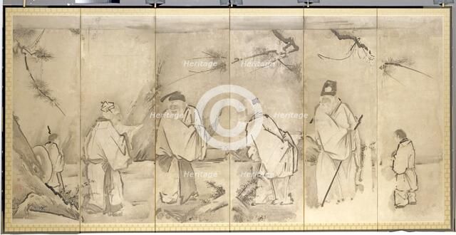 Four Elders of Mt. Shang, 1600s. Creator: Kano Tan?y? (Japanese, 1602-1674).
