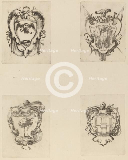 Four Emblems for the Funeral of Prince Francesco de Medici. Creator: Stefano della Bella.