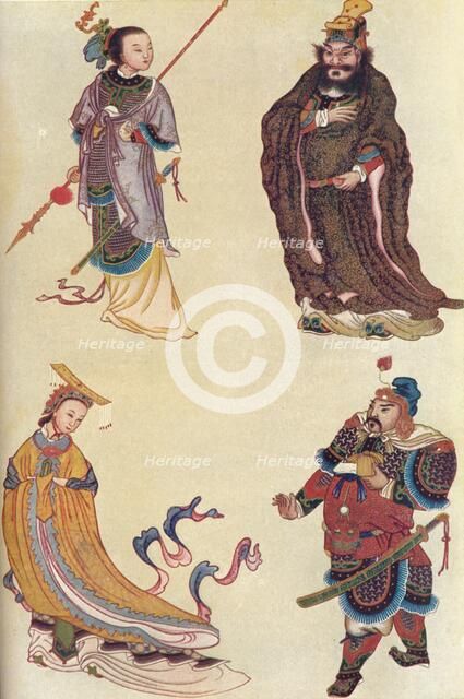 Four famous figures in Chinese history, 1907. Artist: Unknown.