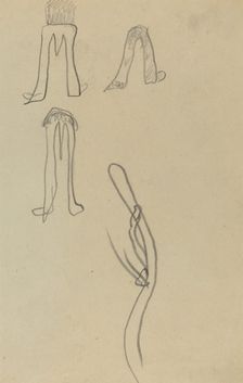 Four Fantastic Forms [recto], 1884-1888. Creator: Paul Gauguin
